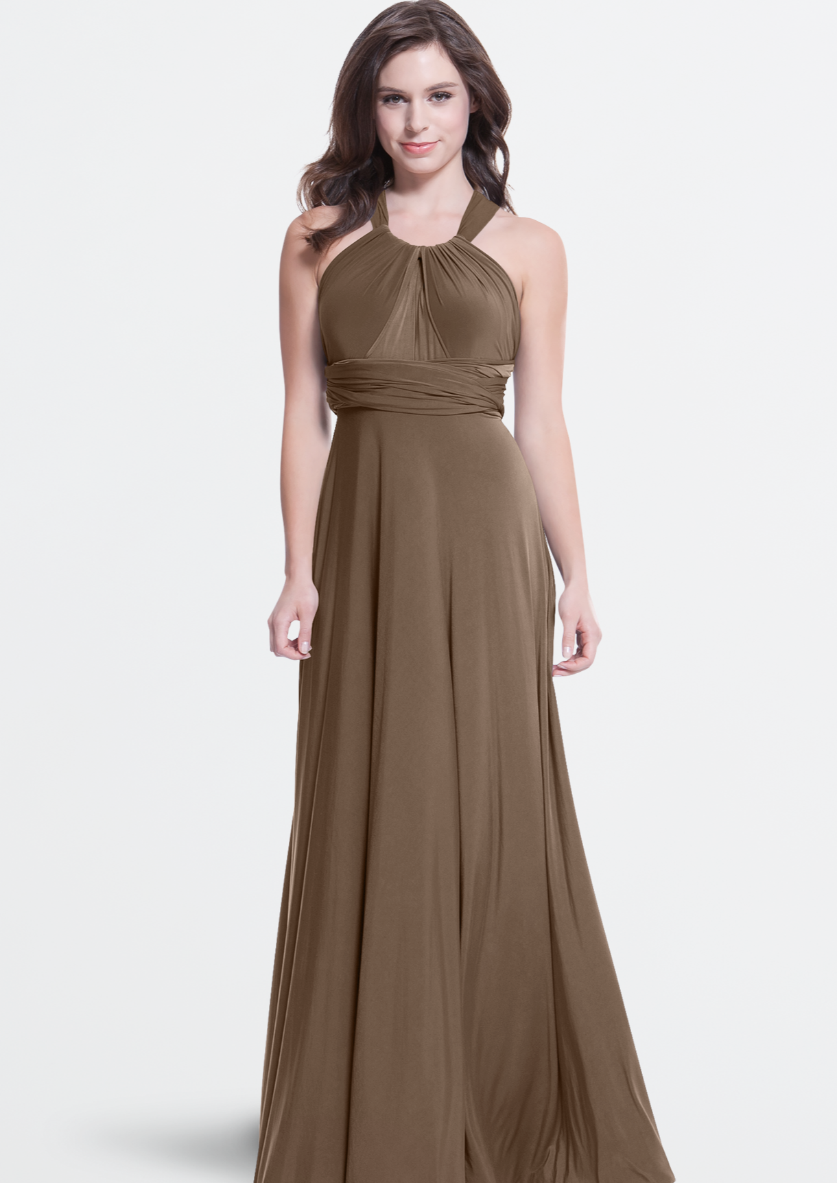 Full body front view of Sakura Maxi - Tan Mocha