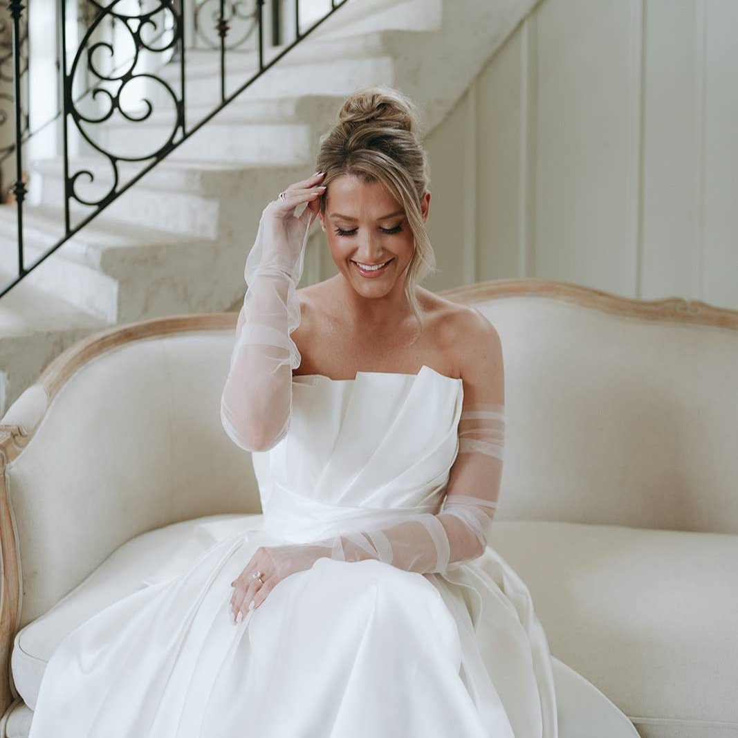 The "Mila" Sheer Tulle Bridal Sleeves | Fingerless Gloves