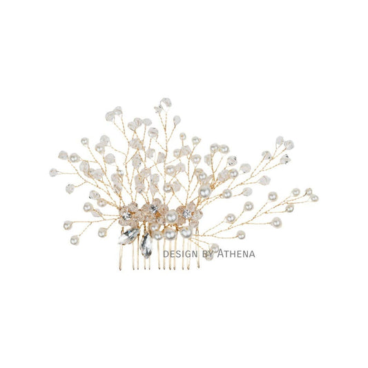 The "Luna" - Gold Bridal Hair Comb