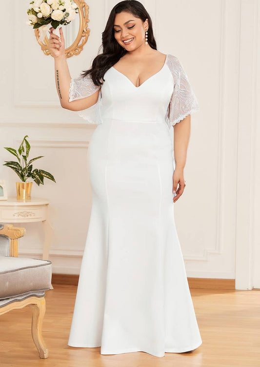 Full body front view of The "Tina" - Fishtail Elegant Dress