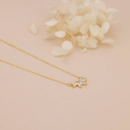Marquise Flower Pendant Necklace