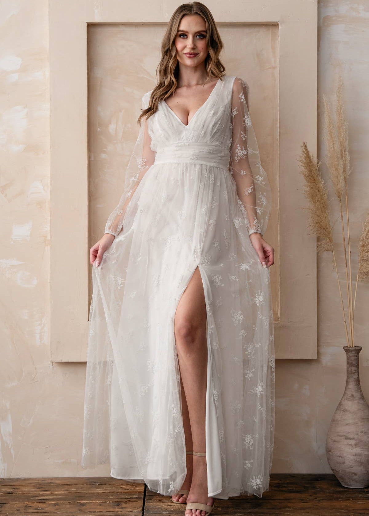 The "Wallflower" - Long Sleeve Boho Dress