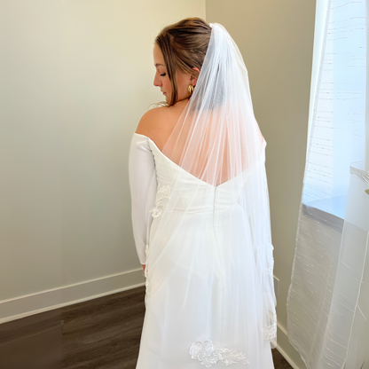 Cherry Blossom & Rose Scattered Veil