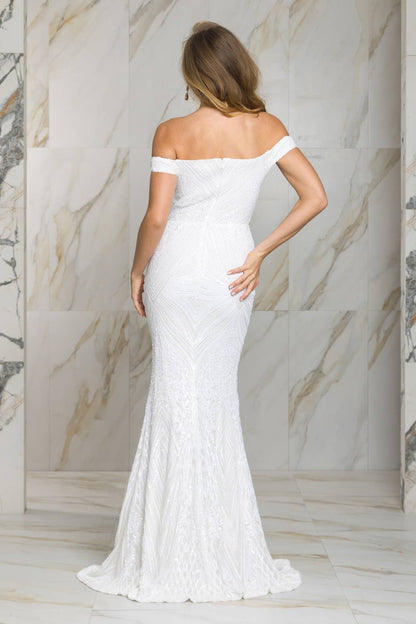 The "Kendall" - Off the Shoulder Beaded Dress