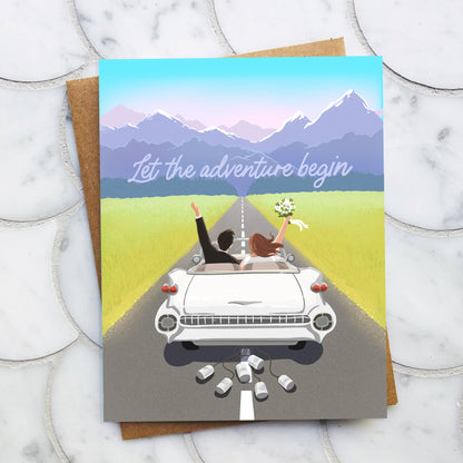 Let the Adventure Begin Wedding Card- Wedding Day Card