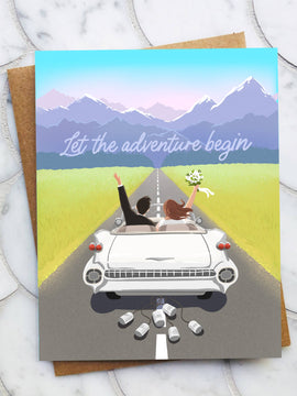 Let the Adventure Begin Wedding Card- Wedding Day Card