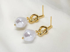 Love Knot Pearl Dangle Earrings