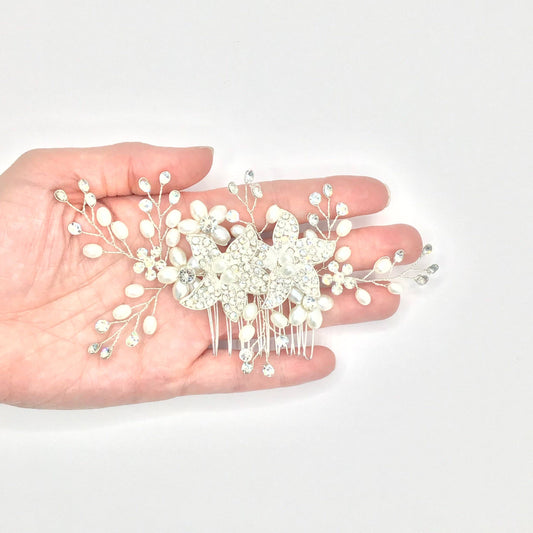The "Angelica" - Silver Bridal Hair Comb