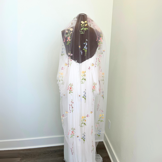 Forget Me Not Floral Veil