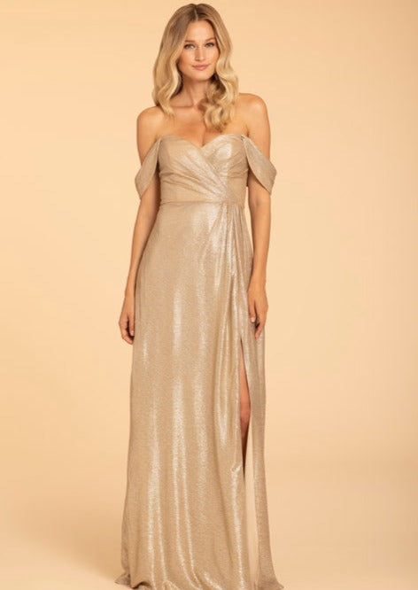 Full body front view of Hayley Paige Occasions - 52002 (Gold/Cashmere