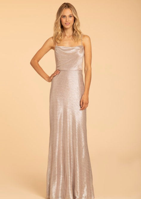 Full body front view of Hayley Paige Occasions - 52008 (Silver/Dusty Rose