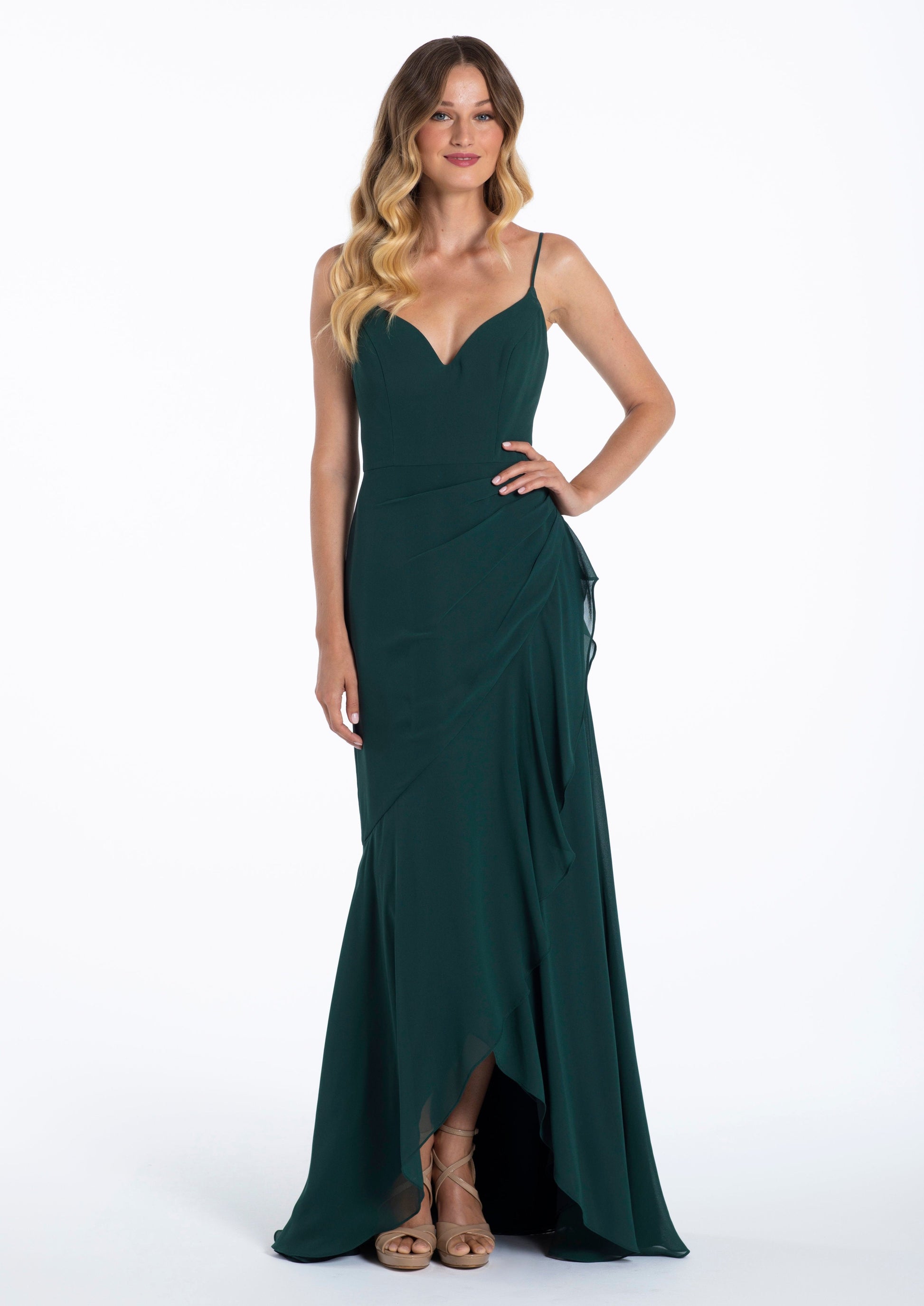 Full body front view of Hayley Paige Occasions - 52114 (Pine