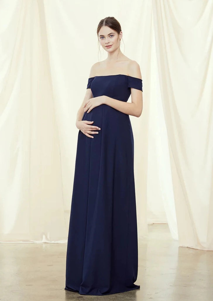 Full body front view of Amsale Autumn Maternity