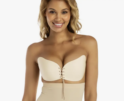 Strapless Adhesive Lace Up Reusable Bra | Low Back Wedding Dress Bra