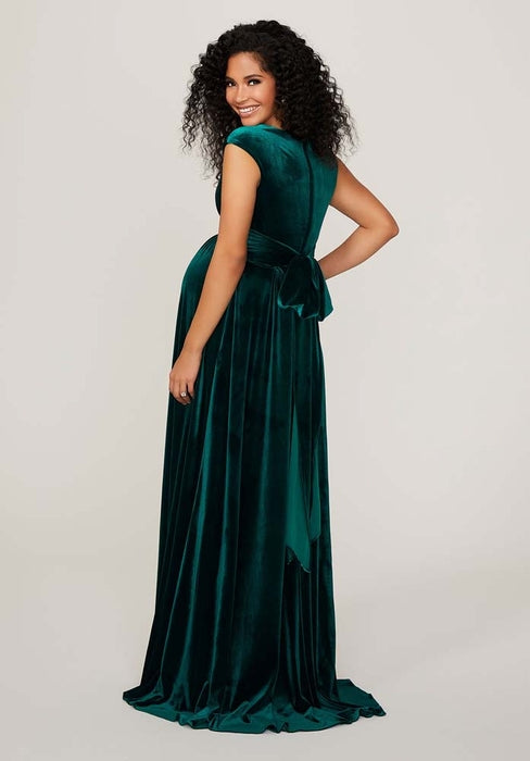Full body back view of Morilee - 14102 (Emerald Maternity