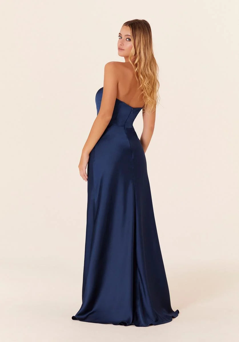 Full body back view of Morilee - 21834 in sapphire