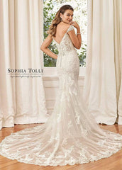 Full body back view of Sahra by Sophia Tolli