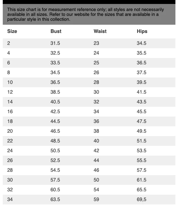 Size chart