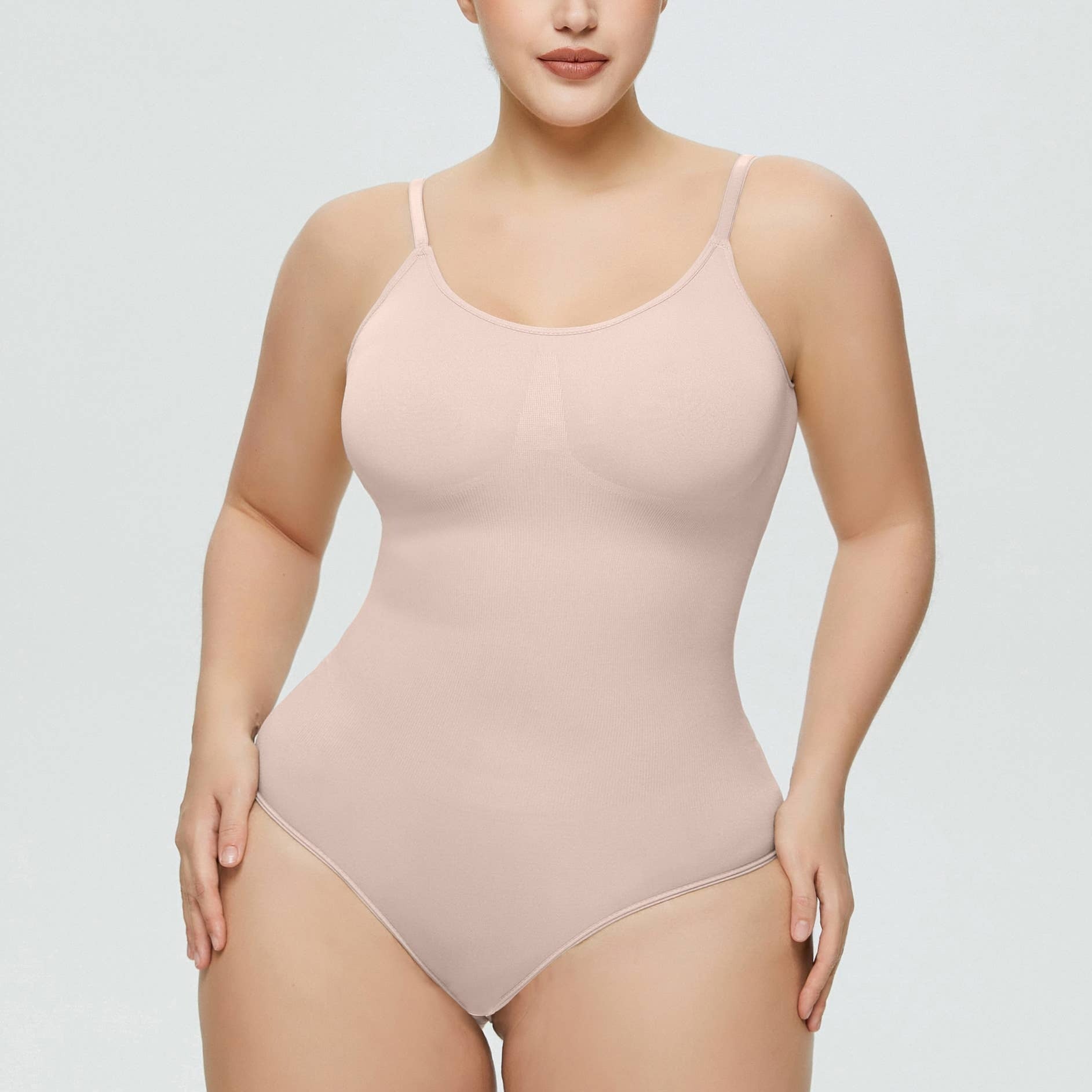 Full body view of Ultra Comfy Seamless Mid-Support Body Shaper