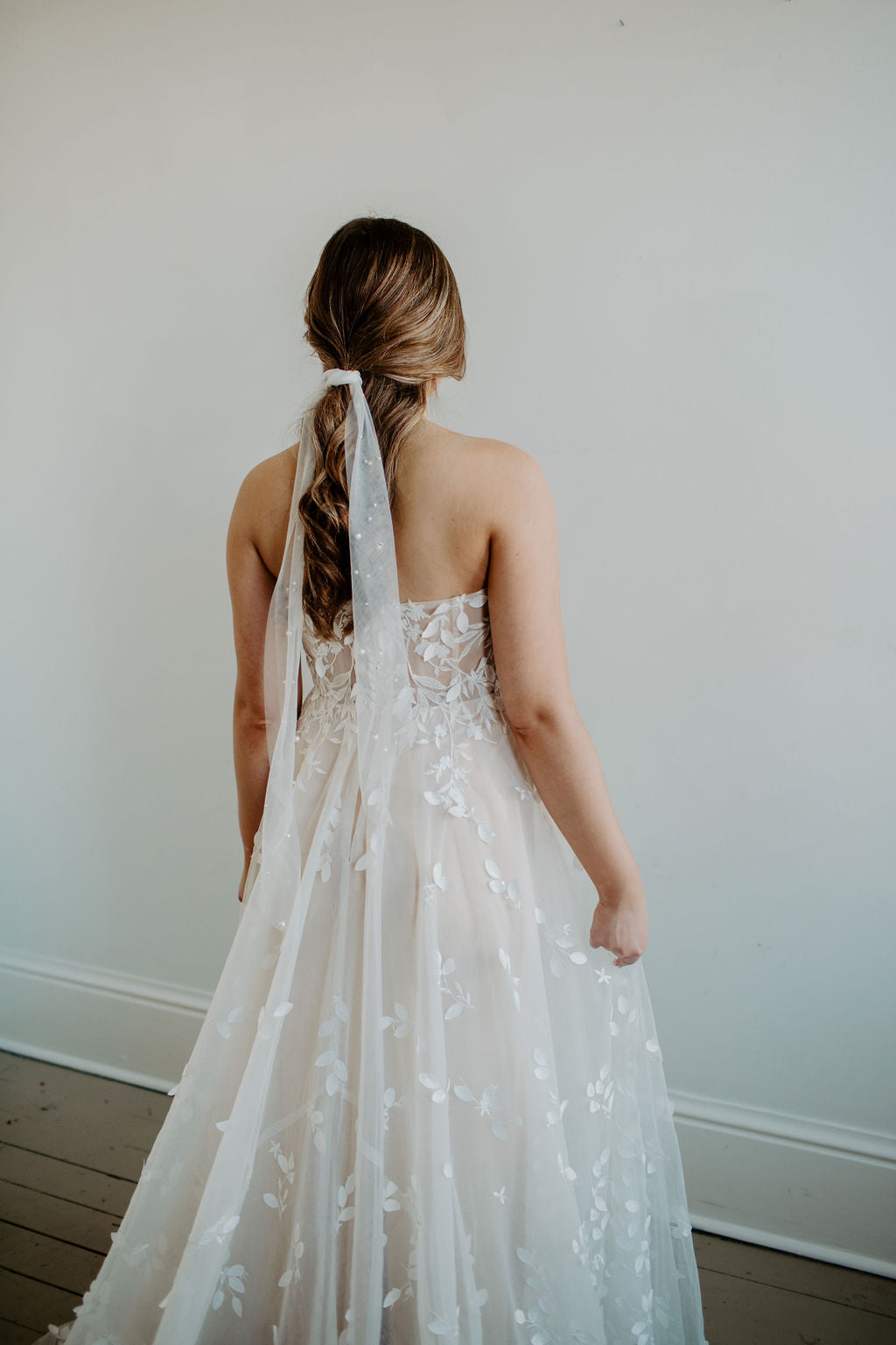 Soft Beaded Pearl Veil Hair Tie For Ponytail or Bun - NKIN