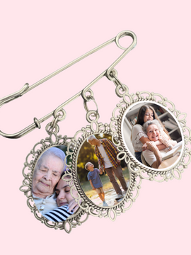 Wedding Bouquet Pin Charm | Three Photo Charm