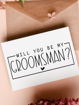 Will you be my Groomsman? Heart Style