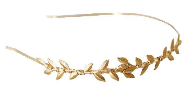 Golden Brass Simple Leaf Vine Headband - NKIN