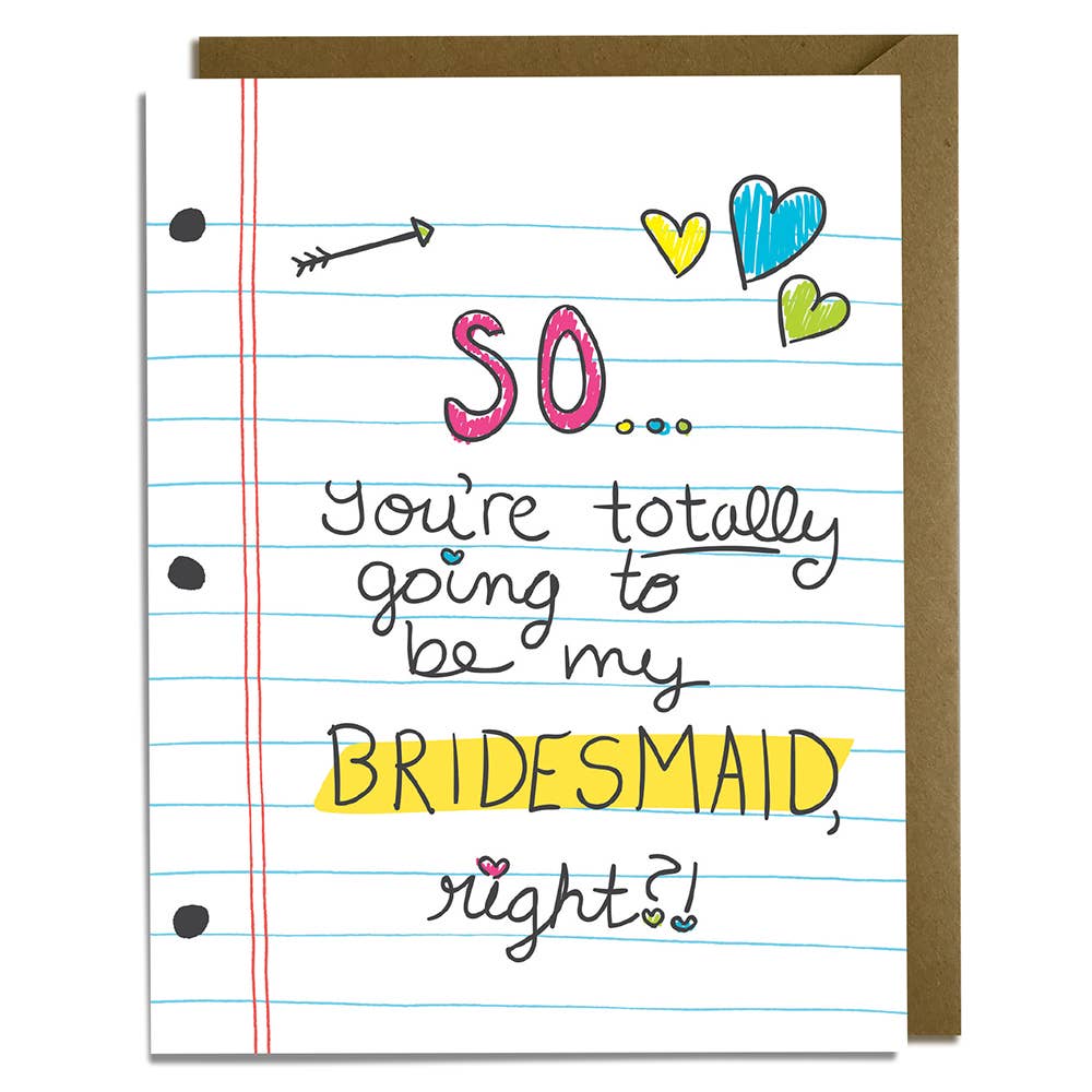 Totally 90s Bridesmaid Proposal Card - NKIN