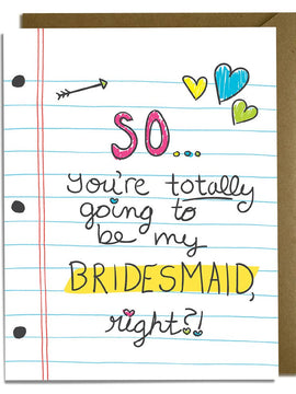 Totally 90s Bridesmaid Proposal Card