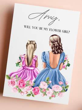 Custom Princess Flower Girl Proposal Card