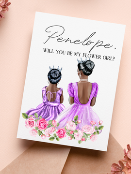 Custom Princess Flower Girl Proposal Card