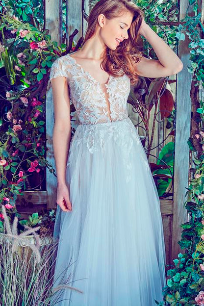 Calla Blanche Cap Sleeve A Line  (Size 10) - NKIN