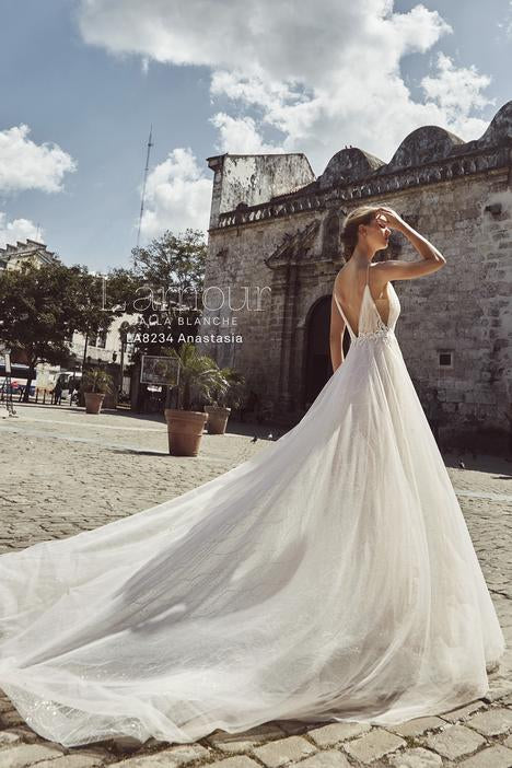 Calla Blanche Anastasia V Neck A Line (Size 10) - NKIN