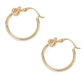 Gold French Lock Knot Hoops, Tie the Knot Earrings
