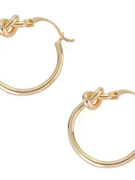 Gold French Lock Knot Hoops, Tie the Knot Earrings