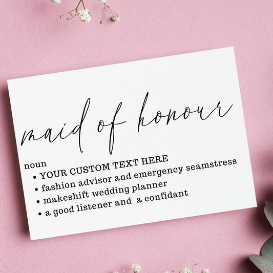 Custom Funny Bridesmaid Card