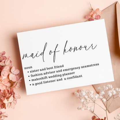 Custom Funny Bridesmaid Card