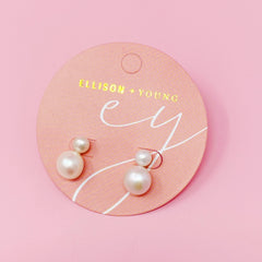 Classic Double Pearl Earrings | Mini Double Pearl Drop Earrings
