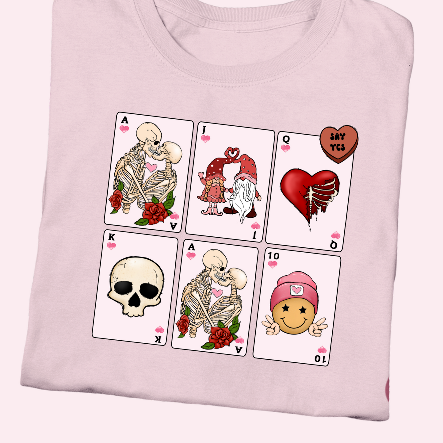 Pink cards t shirt 