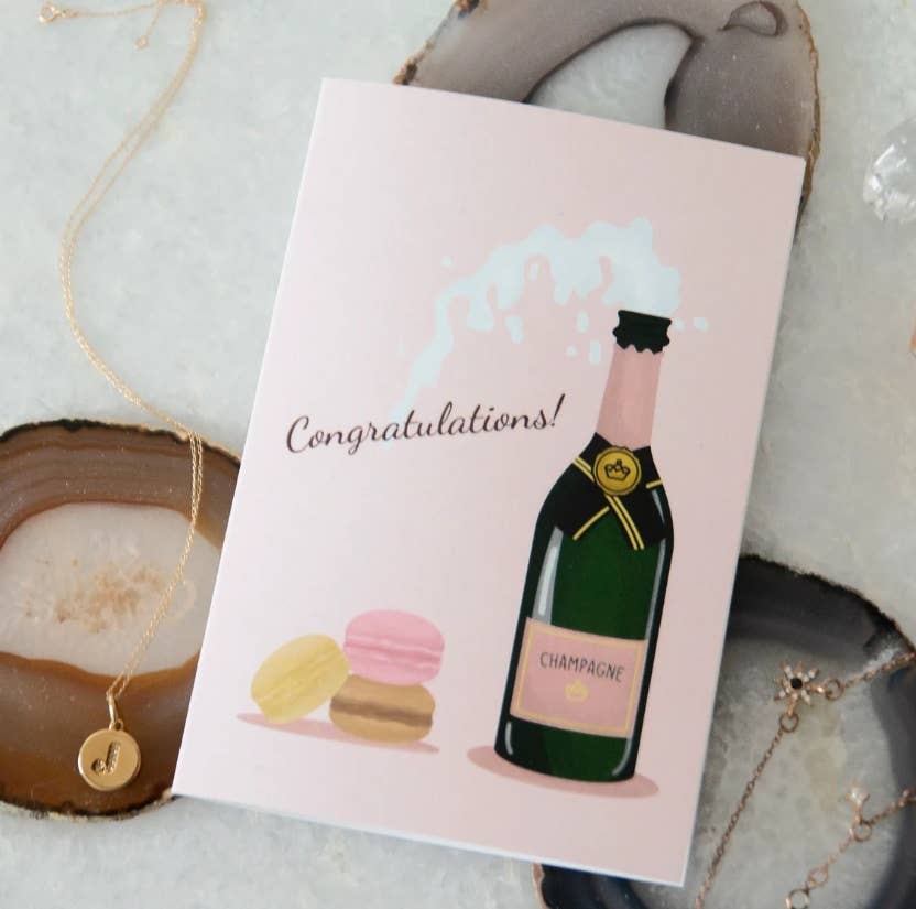 Engagement Card - Wedding Card - Champagne Congratulations - NKIN