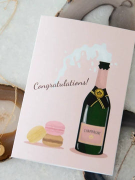 Engagement Card - Wedding Card - Champagne Congratulations