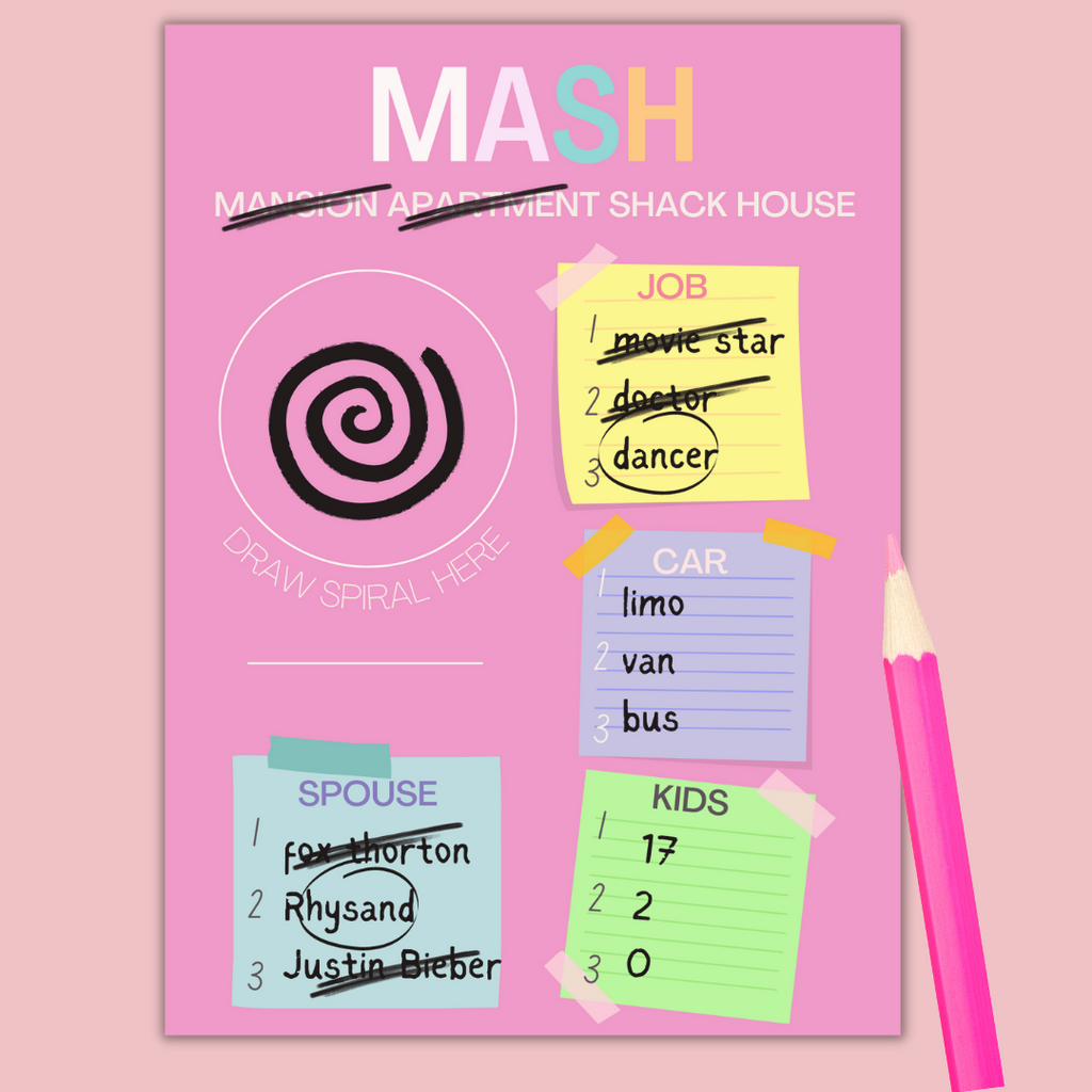 MASH Game - Notepad - NKIN