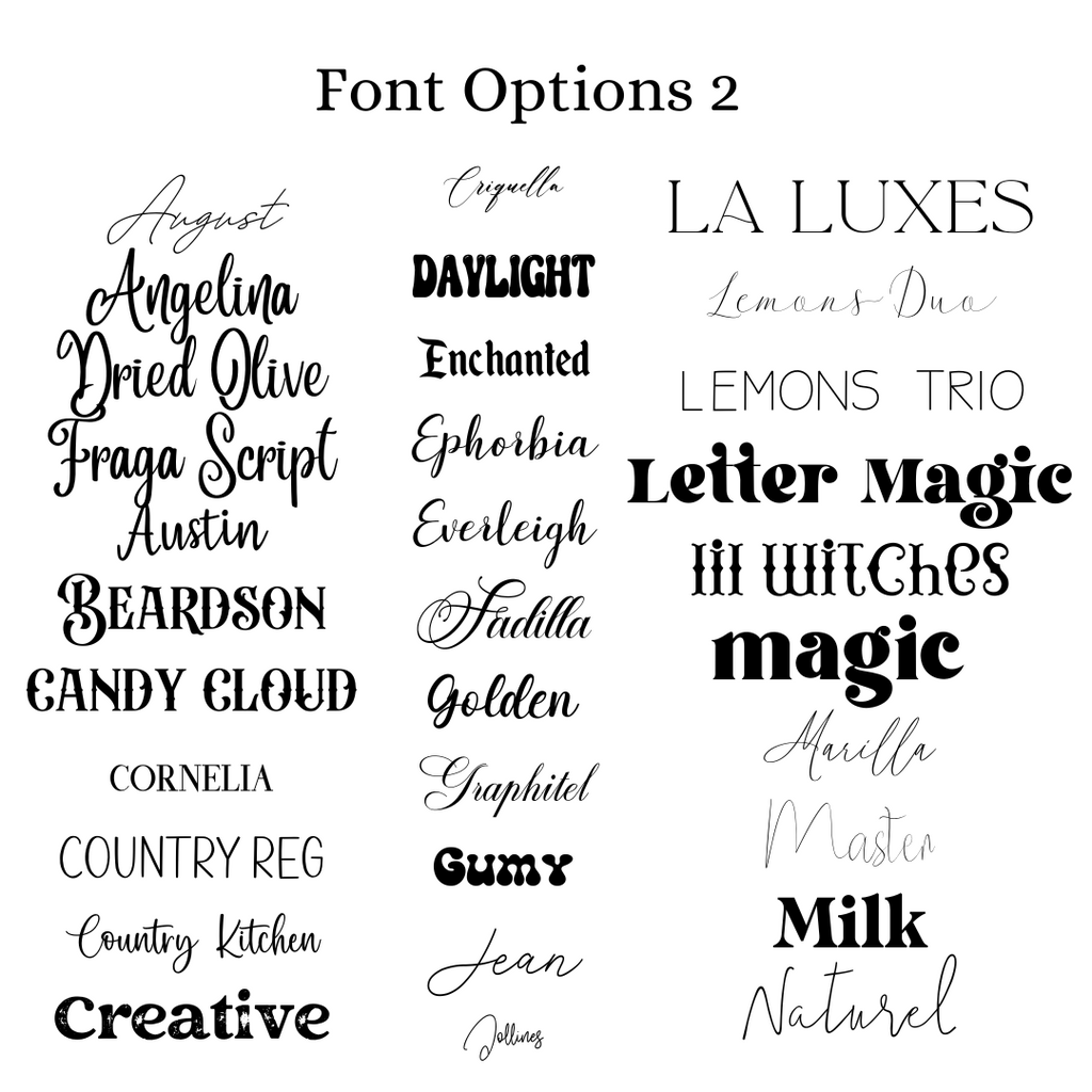 Second page of font options.