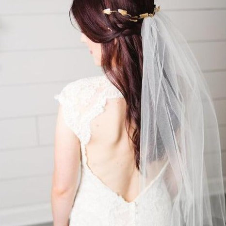 Raw Edge Elbow Length Veil - NKIN