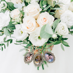 Wedding Bouquet Safety Pin Charm | Three Photo Charm - NKIN
