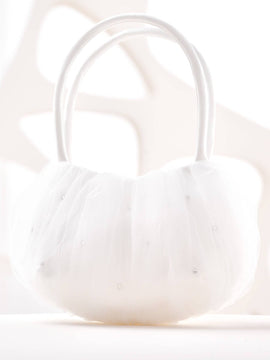 White Sparkle Tulle Hand Bag