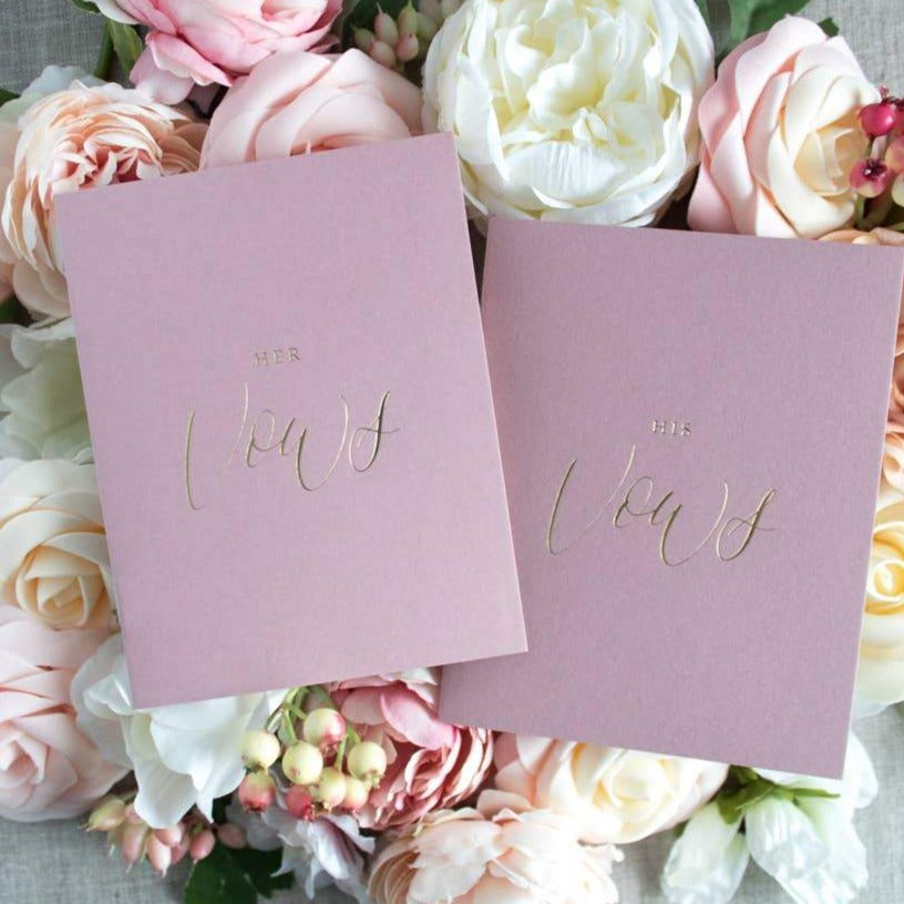 Dusty Rose Vow Books – Set of 2 - NKIN