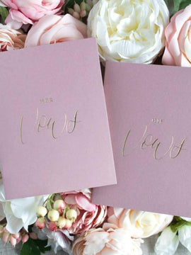 Dusty Rose Vow Books (Gold Foil) – Set of 2