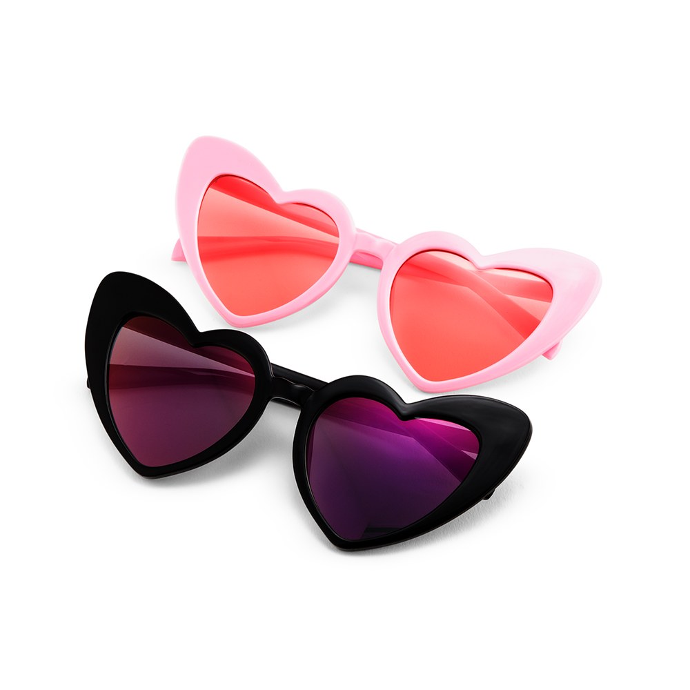 Bachelorette Pink Black Heart Glasses - NKIN