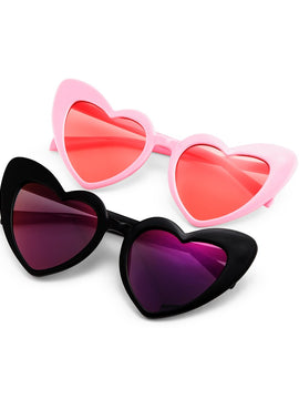 Bachelorette Pink Black Heart Glasses